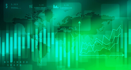 2d rendering Stock market online business concept. business Graph 
