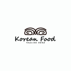 outline bread Korean Food logo icon vector design template. Simple Korean food logo design vector idea concept isolated on white background. 