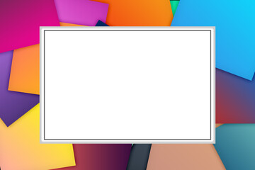 abstract background with blank page, sheet, paper for text. multicolor creative shapes design for brand production