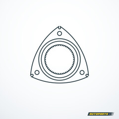 Rotor of rotary Wankel engine. Vector illustration
