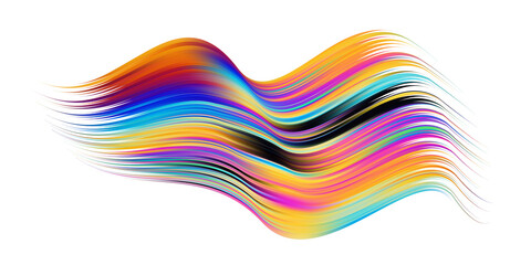 Colorful flow brush stroke. Ribbon isolated line.