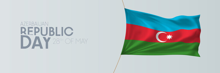 Azerbaijan republic day vector banner, greeting card.
