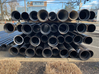 stack of steel pipes