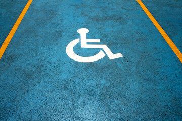 handicapped parking signal, road sign for disabled people.