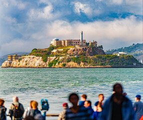 Alcatraz prison island in bay of San Francisco