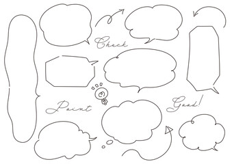 大人っぽいシンプルな線の吹き出しセット