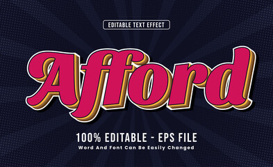 Editable Text Effects Afford Words and fonts can be changed