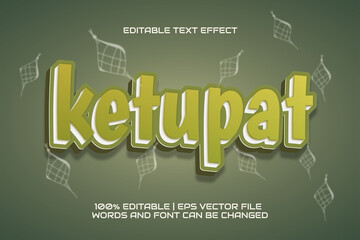 Ketupat 3D simple editable text style effect.