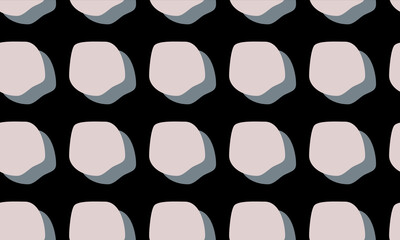 Set of powder dots and spots in gray on a black background. Abstract vector seamless patterns.