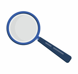 Magnifying icon vector in flat style . Glass is including gear as analytics, searching sign.