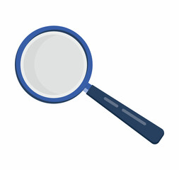 Magnifying icon vector in flat style . Glass is including gear as analytics, searching sign.