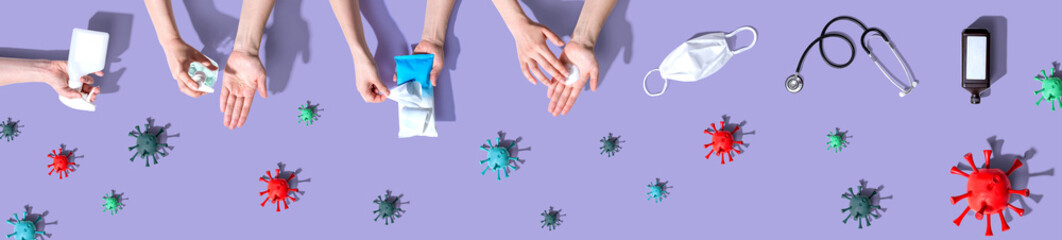 Prevent virus and germs - healthcare and hygiene concept