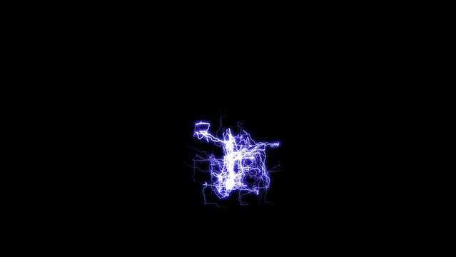 Electrical energy ball, green screen and matte included, 4k animation