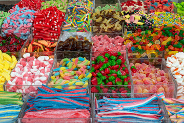 gelatin colored candy Mixed colorful jelly candies