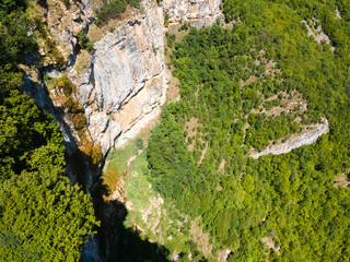 Aerial view of Iskar river Gorge near village of Zasele, Bulgaria