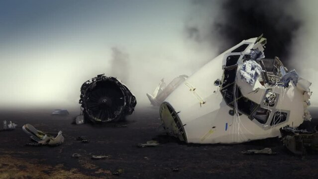 Airplane Crash in the Rain