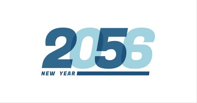 2056 animation Isolated on white background, 2056 new year design template