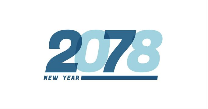 2078 animation Isolated on white background, 2078 new year design template