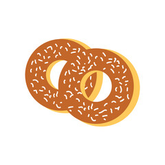 Donut with sprinkles vector illustration. 