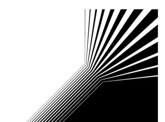 Striped transition from black to white with abstract broken lines. Modern pattern. Vector background