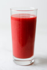 Healthy Detox Red Strawberry Smoothie Glass