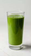 Healthy Detox Green Kale Smoothie Glass with Spirulina - 501924774