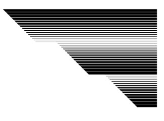 Striped black and white pattern of straight thin lines. Modern vector background