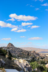 landscape with blue sky and clouds