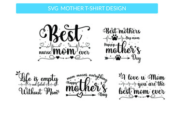 Mothers day svg vector t shirt design set