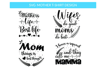 Mothers day svg vector t shirt design set