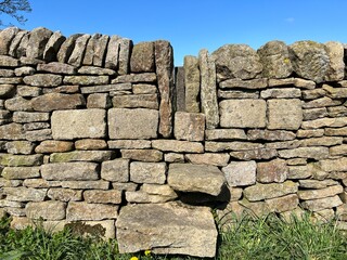 Blocked country stile, on a dry stone wall near, Cowling, Keighley, UK
