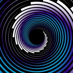 Black, purple and blue abstract circle technology background. Vector illustration.