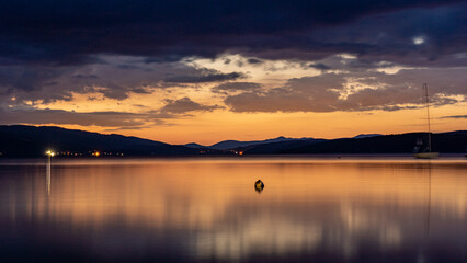 sunset over the lake