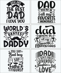 Dad Papa Fathers Day Design SVG Bundle, Fathers Day T-shirt Design SVG Colorful, Fathers Day DAD SVG Tshirt Design t-shirt design vector
