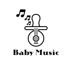 simple baby music logo design dot baby