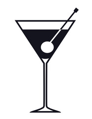 Martini cocktail glass vector icon