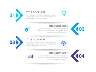 Business data visualization. Process chart. Abstract elements of graph, diagram with steps, 4 options, parts or processes. Vector business template for presentation. Creative concept for infographic.
