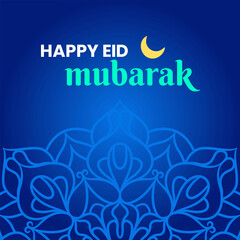 Stunning Eid Mubarak Religious Celebration Card With Mandala
