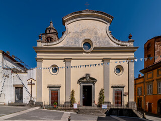 Fototapeta premium The ancient Pieve di San Giovanni Battista in the historic center of Buti, Pisa, Italy