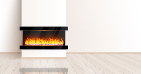 Modern Style Fireplace Composition