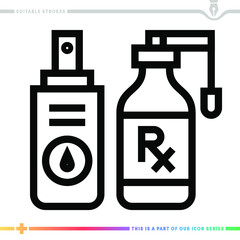 Line icon for alternative medicine illustrations with editable strokes. This vector graphic has customizable stroke width.