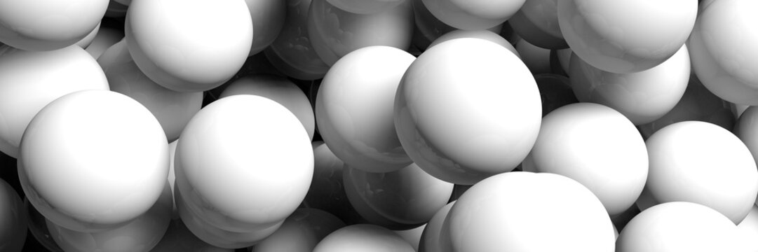 White small balls on white background
