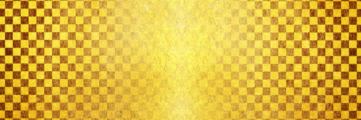 金色のチェック模様