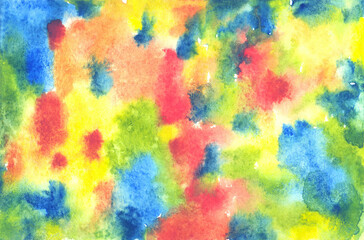 Obraz na płótnie Canvas Abstract background of multi-colored spots, watercolor illustration, print for fabric and other designs.