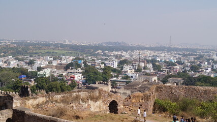 Golconda Fort - view of the city from the hill