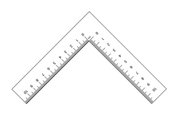 Corner ruler vector. Size indicators set isolated on background. Unit distances. Concept graphic element. Measuring scales.