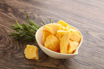 Pieces of delicous parmesan cheese