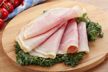 Pork ham snack over board