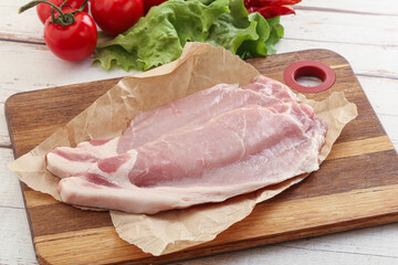 Raw pork steak for grill