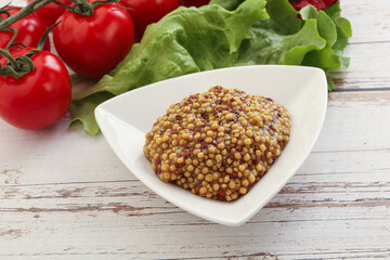 Mustard seeds sauce in the bowl